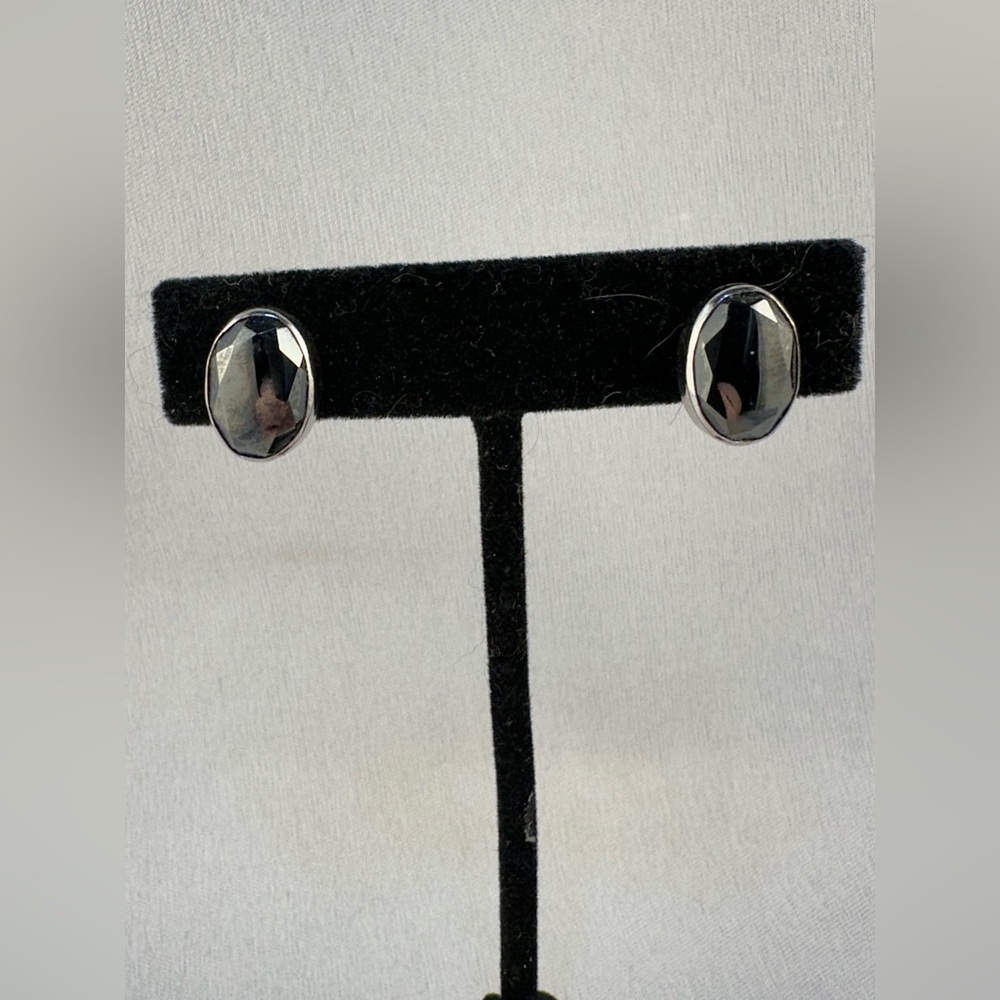 Vintage Dixelle sterling hemetite screw back earrings